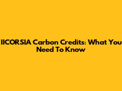 IICORSIA Carbon Credits: What You Need To Know
